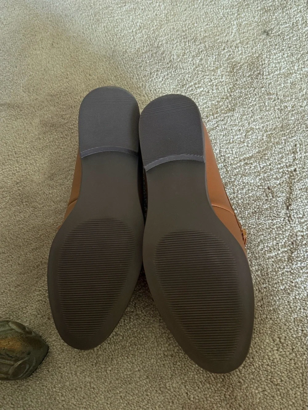 Women's Tan Leather Bit-Trim Loafers